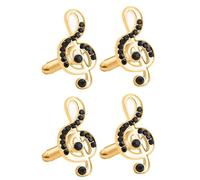 MINAOLULUS Bouton de Manche de Chemise en Alliage, 2 Paires, Cristaux Scintillants, Accessoires Homme pour Banquet et Mariage, série Musicale, Finition polie