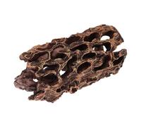 MINAOLULUS Cachette pour Crevettes et Petits Poissons en Résine, Décoration Aquarium Rouge Réaliste, Grotte sous L'écorce d'arbre pour Habitat Naturel, Ornement Aquarium Solide et Naturel