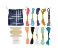 MINAOLULUS Cartes à Tisser en Papier DIY Navette et Paquet de Rangement, Kit de Tissage Créatif 10 Couleurs de Fils à Broder, Outil de Macramé Artisanal pour Loisirs Créatifs et Tissage