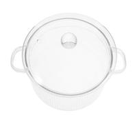 MINAOLULUS Casserole en Verre 1600ml avec Couvercle et Poignées Doubles, pour Cuisson de Soupe et Mijoté, Matériau Verre Résistant Cuisine Quotidienne