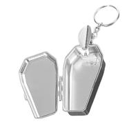 MINAOLULUS Cendrier de Poche en Métal Forme Cercueil Mini Portable Porte-clés, Cendrier Voiture Compact pour Camping et Voyage, Accessoire Métal Solide Design Original