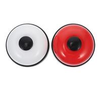 MINAOLULUS Cloche à Pression Manuelle 2 Pièces Noir Blanc et Noir Rouge, Cloche Sonnante la Main Compacte et Légère pour Bureau, Service, Réception et Jeu Compétitif, Accessoires de Bureau