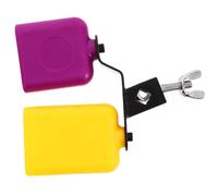 MINAOLULUS Cloche de Vache à Tonalité Aiguë et Grave en Métal et Abs, Accessoire de Percussion Réglable pour Batterie, Finition Soignée Jaune et Pourpre