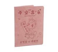 MINAOLULUS Couverture de Certificat de Naissance Rose 2026 pour -né, Étui Protecteur en Cuir Pu, Organiseur de Documents Médicaux et Porte-cartes, Rangement Sécurisé pour Certificats, Carte