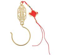 MINAOLULUS Crochet pour Rideau de Lit Chinois en Cuivre Antique, Diamètre 93 Mm, Petit Modèle, Cintre Décoratif Double Symbole pour Fête de Mariage, Accessoire Mural Solide et Élégant