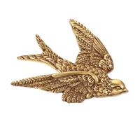 MINAOLULUS Décoration Murale Ornement Mural Unique et Multi-usage Hirondelle en Résine Dorée Artisanat Mural et pour Salon Cuisine