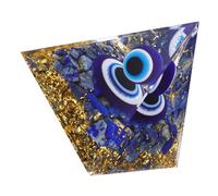 MINAOLULUS Décoration Pyramidale en Lapis-Lazuli Bleu Œil du Démon, Modèle Pyramide Décorative Artistique Compacte pour Bureau et Maison, Ornement D’intérieur Unique et Élégant, Accessoire