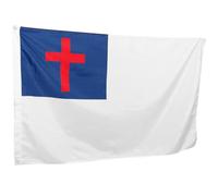 MINAOLULUS Drapeau Chrétien à Croix pour Décoration Extérieure, Polyester Résistant, Anneaux Métalliques Intégrés, pour Jardin et Fête Religieuse, Drapeau Suspendu Lumineux et Solide