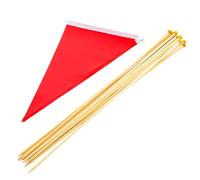 MINAOLULUS Drapeaux Triangulaires de Marquage Rouge en Polyester, Lot de 10, Résistants la Décoloration, Faciles à Insérer le Sol pour Arrosage et Topographie