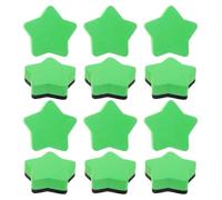 MINAOLULUS Effaceurs à Sec Mini Étoile en Feutre EVA Vert Lot de 12 pour Tableaux Blancs Nettoyeur Portable pour Bureaux et Salles de Classe