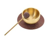 MINAOLULUS Ensemble de 1 Mini Bol Chantant Fait Main avec Maillet et Coussin Bol Sonore Compact pour Yoga et Contemplation Portatif pour Relaxation et Équilibre du Chakra du Cœur Instrument