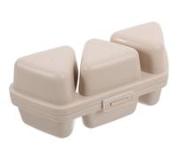 MINAOLULUS Ensemble de Moules à Onigiri Triangulaires en Plastique Khaki, Design à 6 Grilles, Portable et Facile pour Repas à Emporter, Style Japonerie Ludique