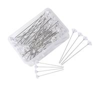 MINAOLULUS Épingles à Coudre Droites en Plastique Perlé 38 Mm - Boîte de 100 Goupilles de Positionnement pour Tissu, Broderie Diamant et Décoration Bouquet Mariage