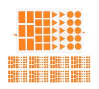 MINAOLULUS Étiquettes Autocollantes Géométriques Orange 720 Pcs, Pastilles Adhésives Rondes, Carrées et Triangulaires, 20 Feuilles pour Classement Bureau et Scolaire, Étiquettes