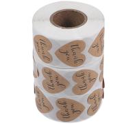 MINAOLULUS Étiquettes Rondes Autocollantes en Papier Kraft, 3 Rouleaux de 500 Pièces, Adhésives Solides et Faciles à Détacher, pour Paquet Présents et Emballages Créatifs