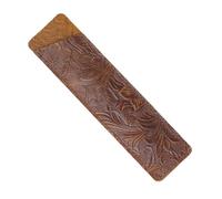 MINAOLULUS Étui à Stylos en Cuir Sculpté Café Vintage, Trousse à Stylos pour Bureau et École, Pochette Pratique et Protectrice pour Accessoires de Papeterie, Présent Maitresse