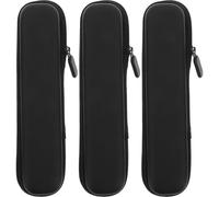 MINAOLULUS Étui de Rangement pour Harmonicas 3 Pièces en Eva Noir Fermeture Éclair, Couche Tampon Renforcée et Design Vertical, Léger pour Répétitions et Concerts