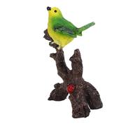 MINAOLULUS Figurine Oiseau Miniature sur Branche en Résine Imperméable Verte, Ornement Décoratif pour Aquarium, Jardin Féérique et Micro-Paysage, Statuette Résistante pour Bureau