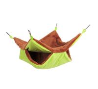 MINAOLULUS Hamac Suspendu Double Couche en Peluche Verte pour Sugar Glider et Petits Animaux, Lit Chaud et Confortable pour Escalier ou Fenêtre