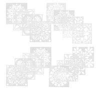 MINAOLULUS Kit de 16 Pochoirs Mandala en Plastique Blanc pour Garçon, Outil de Dessin Sûr et Facile, Modèles de Peinture Colorés Adaptés aux Garçon et Filles