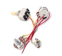 MINAOLULUS Kit de Câblage Précâblé Guitare Électrique Interrupteur à Bascule 1t1v, 1 Potentiomètre de Volume 500 Kω, 1 Potentiomètre de Tonalité, Bouton Jaune, Accessoire Électronique