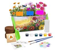 MINAOLULUS Kit de Plantation pour Garçon et Filles Outils de Bricolage, Pot en Fer, Kit de Jardinage Intérieur Éducatif pour Cultiver Herbes et Fleurs, Activité Créative et Botanique,
