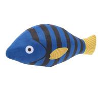 MINAOLULUS l'herbe à Chat en Peluche Poisson Bleu Rayé, à Mâcher pour Chats D'intérieur, Interactif pour Chaton, Peluche Légère et Résistante Adaptée Jeu L'activité