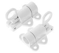 MINAOLULUS Loquet à Pêne Résistant Lot de 2 Pièces en Alliage D'aluminium Blanc, Verrou à Fermeture Automatique Auto-fermante, pour Portail et Trappe de Grenier