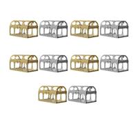 MINAOLULUS Lot de 10 Boîtes à Bonbons Transparentes de Coffre au Trésor Décoration Mariage Style Européen Supports Alimentaires Boîtes à Friandises Couvercles Or et Argenté Mini Présents