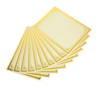 MINAOLULUS Lot de 10 Feuilles de Papier Certificat de Diplôme Vierge A4, Intérieur Imprimable Bordure Dorée Thermotransférée, Papier Décoratif pour Documents de Récompense Scolaire