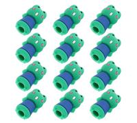 MINAOLULUS Lot de 12 Capuchons Protège-crayon Garçon et Filles en Silicone Souple, Rallonges de Crayon Décor Grenouille, Accessoires Scolaires Colorés, Couvercles Anti-rayures pour Usage