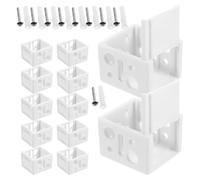 MINAOLULUS Lot de 12 Set de Supports D’extrémité Blancs pour Rail de Store Vénitien 2,5 Cm, Supports Muraux Universels avec Clips Métalliques, Kit de Fixation pour Stores Plissés
