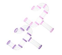 MINAOLULUS Lot de 16 Tubes et Tunnels Transparents pour Cage à Hamster, Accessoires DIY en Plastique Robuste, Couleurs Rose et Violet, Extension D’Espace pour Exercice et Exploration