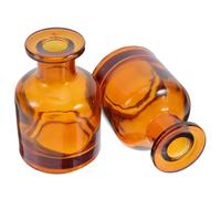 MINAOLULUS Lot de 2 Flacons Diffuseurs en Verre Ambré 100ml, Cylindriques Rechargeables pour Diffuseur à Roseaux, Flacons Vides pour Huile Parfumée D'intérieur et Aromathérapie,