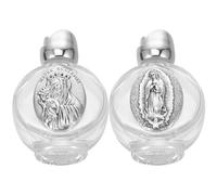 MINAOLULUS Lot de 2 Mini-Bouteilles d'eau Bénite Catholique en Verre Transparent 7 X 4 X 2 Cm, Légères et Portables, Décoratives pour Usage Religieux, Rechargeables Mariage ou Baptême