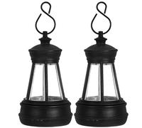 MINAOLULUS Lot de 2 Mini Lanternes Solaires en Résine 4,8 X 8,5 Cm, Luminaires Suspendus de Remplacement pour Décoration Extérieure Jardin et Terrasse, Lampes Solaires D’ambiance Résistantes