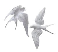 MINAOLULUS Lot de 2 Oiseaux Décoratifs en Résine Imperméable, Décoration Murale pour Salon et Entrée, Modèles Hirondelles 3d Réalistes, Ornements D’oiseaux pour Intérieur et Extérieur, Style