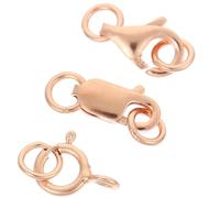 MINAOLULUS Lot de 3 Fermoirs Mousquetons en Métal Rose Doré 5mm et 8mm pour Création Bijoux Diy, Kit Apprêts Bracelet Collier, Fermoirs à Griffes Résistants pour Artisanat et Loisirs