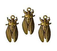MINAOLULUS Lot de 3 Pendentifs Cigales en Laiton Rétro Pendentifs Porte-clés Décoratifs Compacts Accessoires Créatifs pour Décoration Intérieure et Porte-clés Cigale Vintage Artisanaux