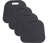 MINAOLULUS Lot de 4 Coussins de Genoux Multifonctionnels en Mousse Eva Noire 33x32x2 Cm, Tapis Antidérapant Portable pour Jardinage, Yoga et Exercices, Protection Confortable et Légère