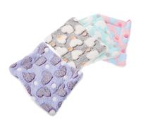 MINAOLULUS Lot de 4 Coussins pour Petits Animaux 15x20 Cm en Tissu Polaire Chaud, Couleurs Vert, Violet, Rose et Marron, Matelas Douillets pour Hamster, Lapin et Cobaye, Tapis de Couchage