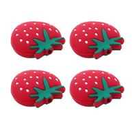 MINAOLULUS Lot de 4 Embouts Protège-aiguilles à Tricoter en Silicone, Motifs Fraise, Capuchons Antidérapants pour Pointes, Accessoires Tricot et Couture pour Loisirs Créatifs et