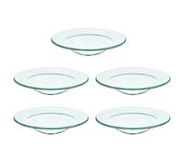 MINAOLULUS Lot de 5 Bols Chauffe-Bougie en Verre 10 Cm, Plateaux pour Brûleur à Huile, Assiettes pour Chauffe-Cire Fondue, Accessoires D’aromathérapie pour Lampe Parfumée, Usage Intérieur