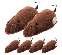 MINAOLULUS Lot de 6 Souris en Peluche à Remontoir Couleur Aléatoire, pour Chat Mécanique Interactif, Rat à Remonter Anti-Ennui pour Chat Actif et Divertissement