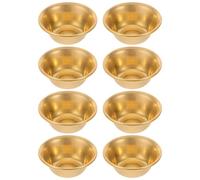 MINAOLULUS Lot de 8 Bols D'offrandes Bouddhistes Miniatures en Laiton 5 Cm Bols D'eau Bénite Décoratifs en Cuivre pour Rituels, Prières et Décoration Intérieure, pour Temple et Autel