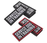 MINAOLULUS Lot de 8 Set de Écussons pour Harnais de Chiens D'assistance, Patchs Amovibles à Scratch 9x4 Cm, Nylon Résistant, Couleurs Noir et Rouge, pour Dressage et Identification