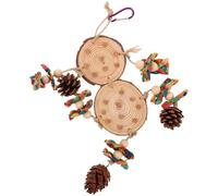 MINAOLULUS Mâcher Naturel pour Perroquets Pommes de Pin, Corde en Paille Solide, Suspendu pour Calopsittes, Perruches Ondulées et Grands Oiseaux, Anti-Stress et Santé du Bec, Accessoire