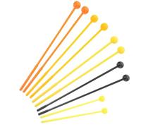 MINAOLULUS Maillets en Plastique pour Percussion Xylophone et Tambour, Lot de 10 Pièces Colorées, Tailles Variées, Baguettes Rythmiques Polyvalentes pour Débutants