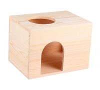 MINAOLULUS Mangeoire en pour Animaux de Compagnie Cabane d'alimentation Pratique pour Écureuils Hamsters Cochons d'Inde Maison en Rondins et Portable Sécurisée et Confortable