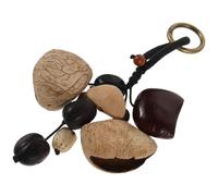 MINAOLULUS Maracas Artisanales en Coque de Fruit Africain, Instrument de Percussion à Main pour Thérapie Sonore, Décoration Suspendue Naturelle et Originale